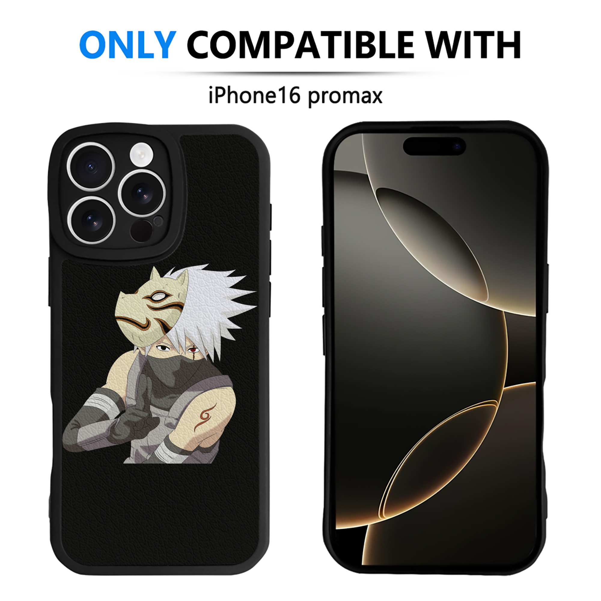 （画像用） NARUTO -ナルト- はたけ カカシ Hatake Kakashi 【iPhone 16シリーズ対応】シリコンスマホケース（レザー調） 材質：シリコン